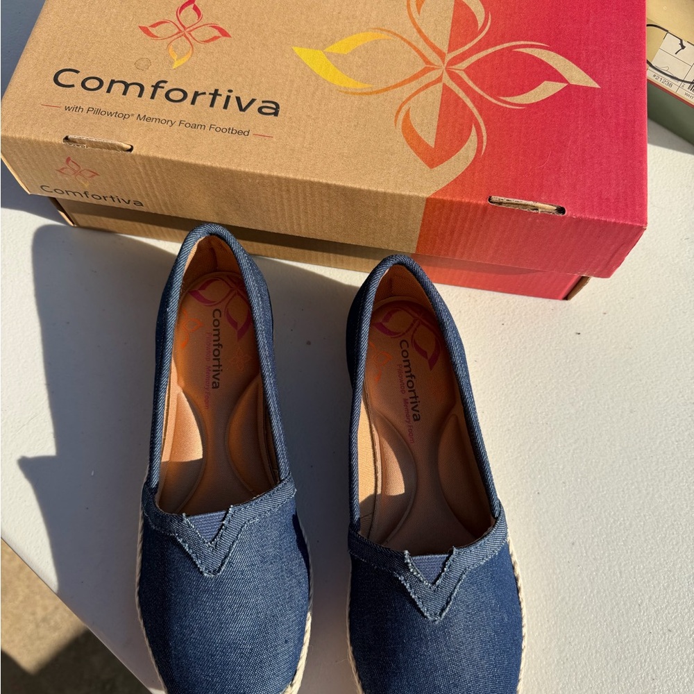 Comfortiva Women's Denim Blue Loafers